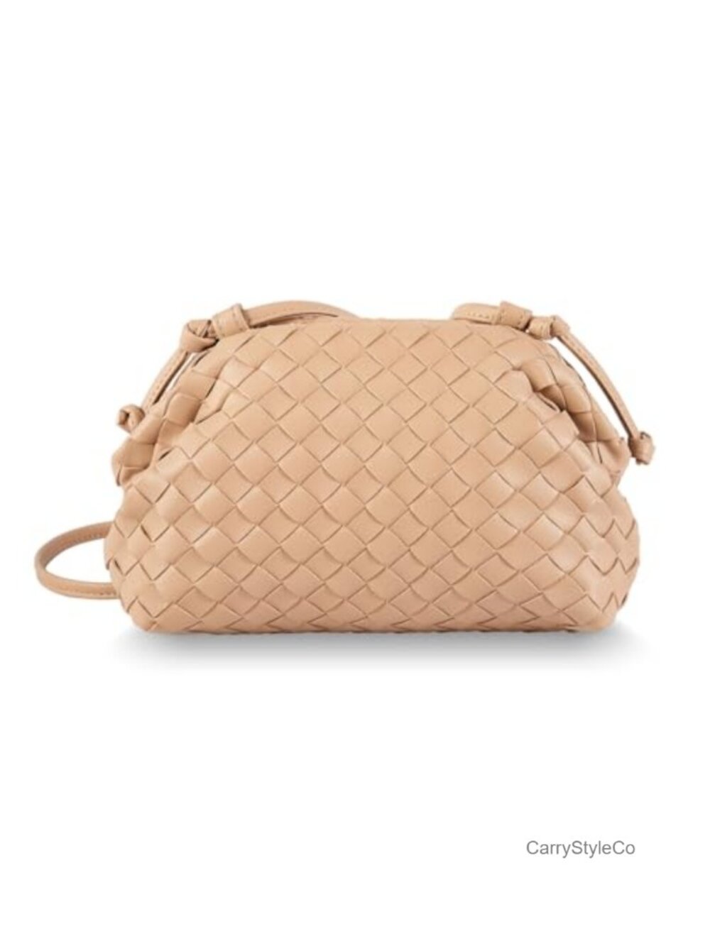 Woven Pleated Vegan Leather Evening Clutch with Magnetic Closure